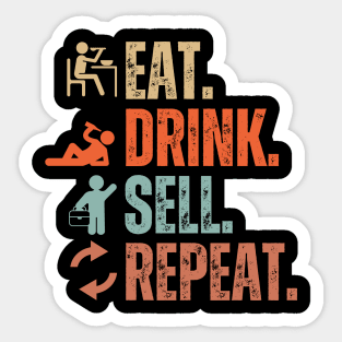 Eat Drink Sell Repeat Sticker